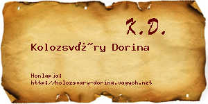Kolozsváry Dorina névjegykártya